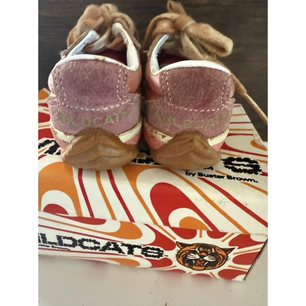 Vintage Buster Brown 1980s Baby Shoes Size 3 Sneakers Wildcats Fast Step Pink